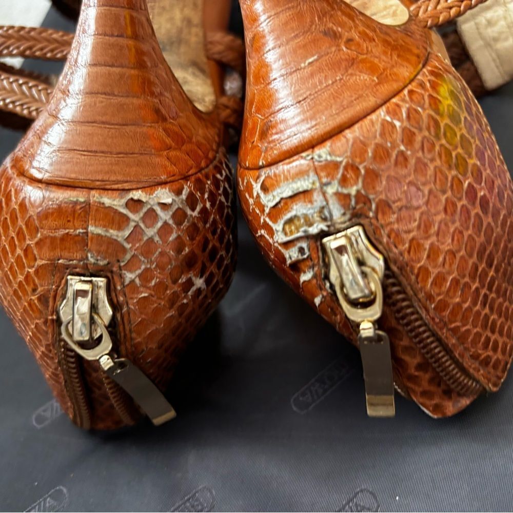 Alexandre Birman tweed cage shoes cross criss heels rope Sandals runway open toe - Picture 4 of 8